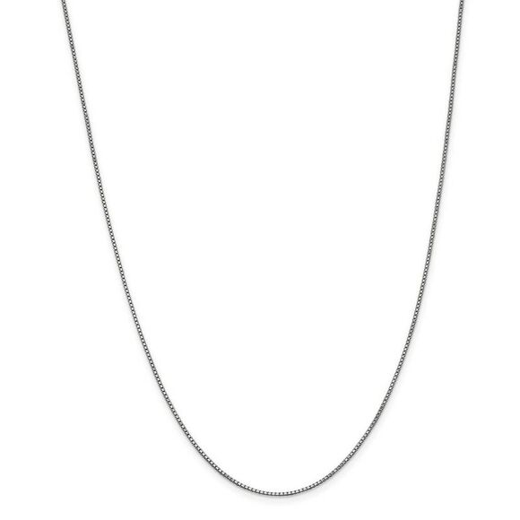 1mm, 14k White Gold, Box Chain Necklace, 28 Inch - Picture 2 of 7
